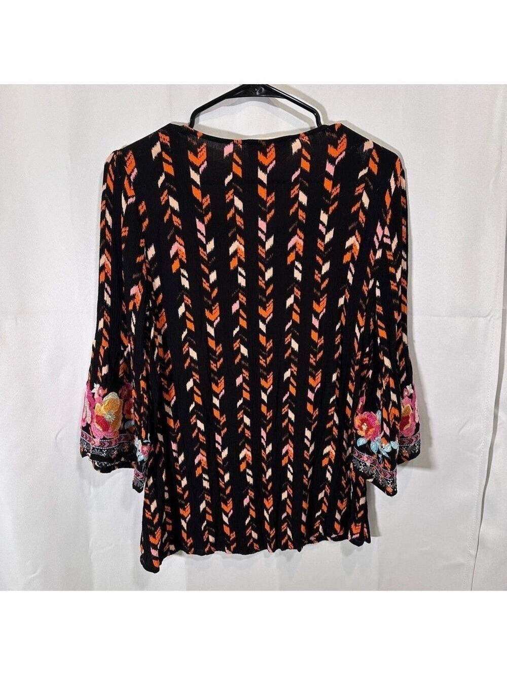 Savanna Jane Black Top with Floral Embroidery - Picture 2 of 7